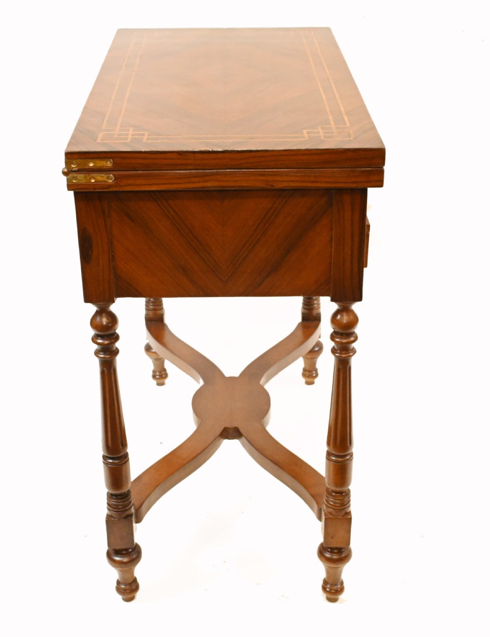 Antique French Card Table Walnut Empire Games View X