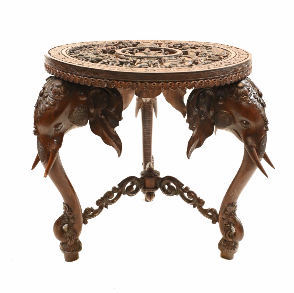 Burmese Table Antique Elephant Leg Side Tables Mayanmar 1890
