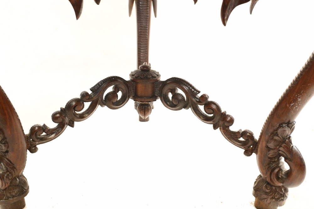 Burmese Table Antique Elephant Leg Side Tables Mayanmar 1890 View III
