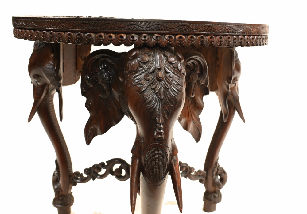 Burmese Table Antique Elephant Leg Side Tables Mayanmar 1890 View V