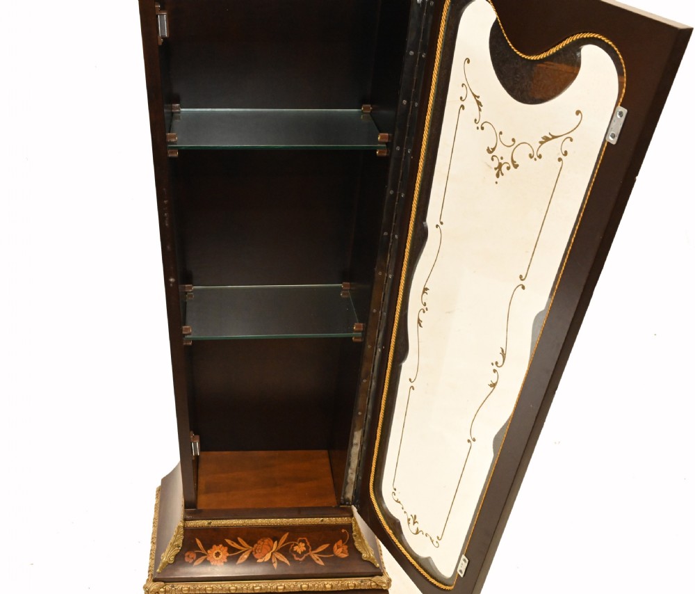 Tiffany Clock On Stand Cabinet Italian Marquetry Inlay Chiming View VIII