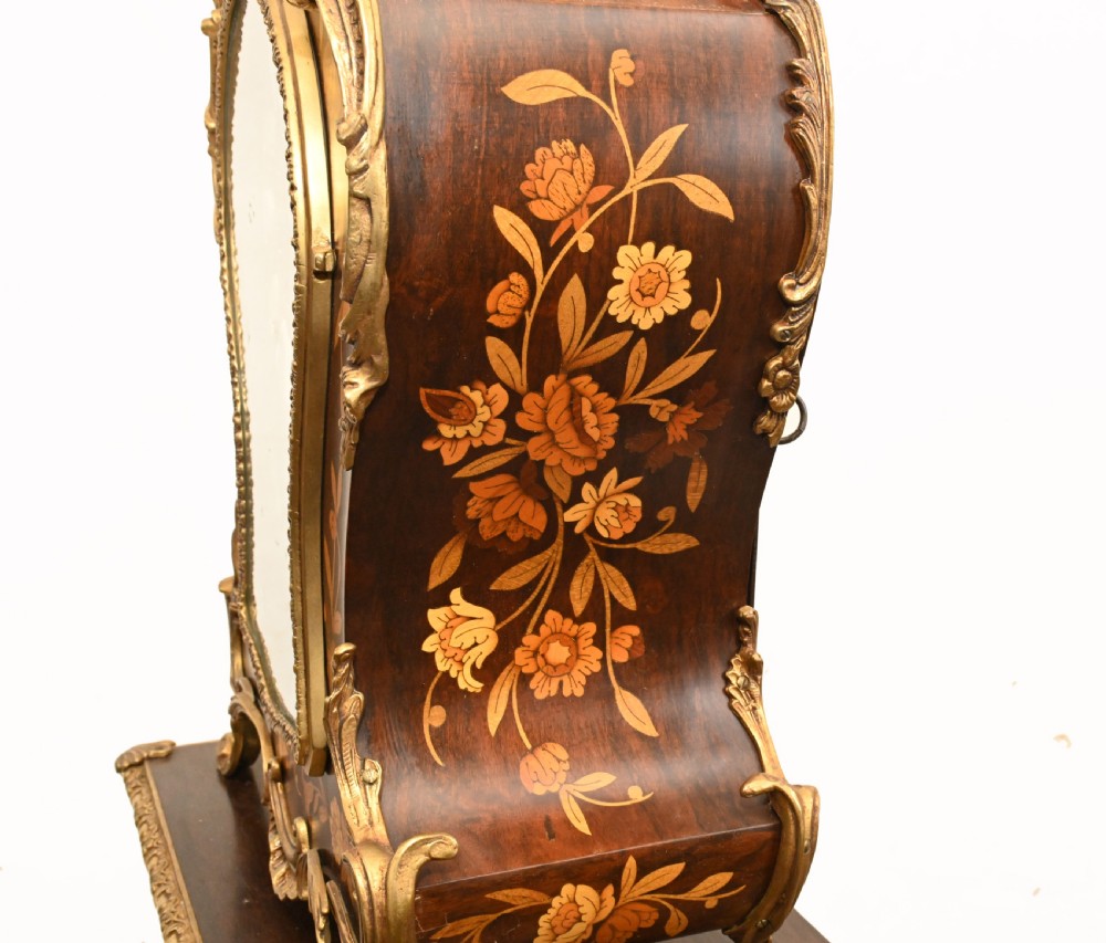 Tiffany Clock On Stand Cabinet Italian Marquetry Inlay Chiming View XIV