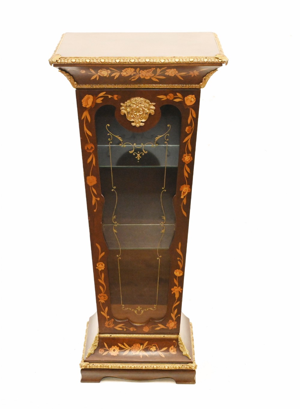 Tiffany Clock On Stand Cabinet Italian Marquetry Inlay Chiming View XXI