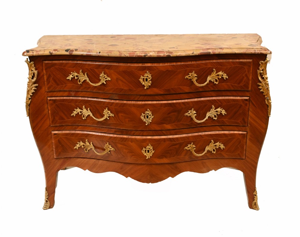 French Chest of Drawers - Antique Kingwood Bombe Commode