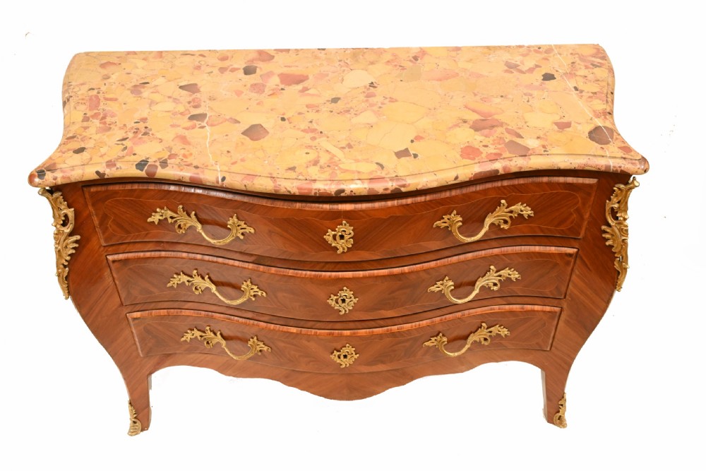 French Chest of Drawers - Antique Kingwood Bombe Commode View II