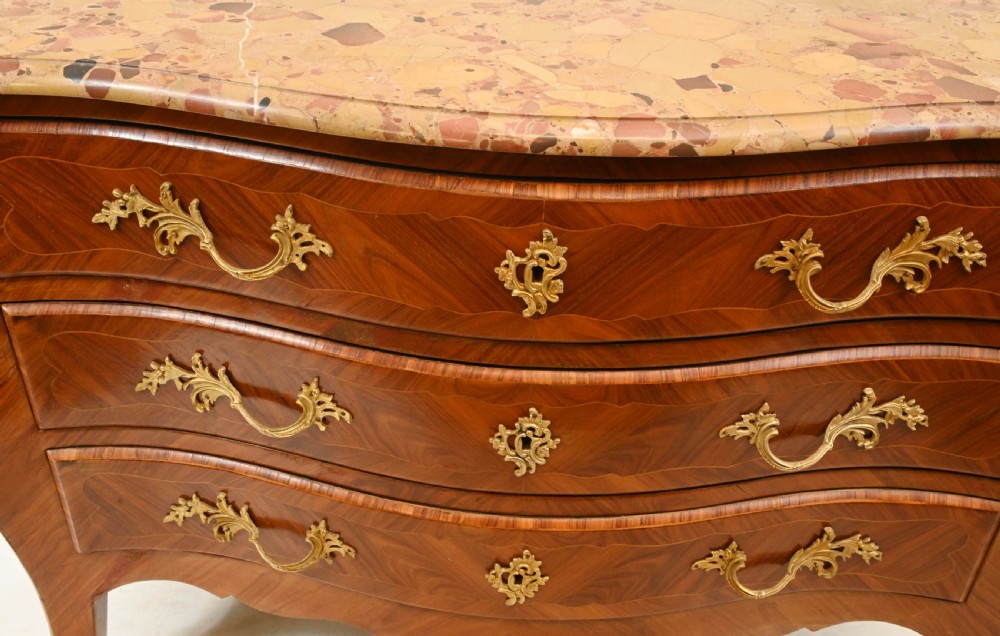 French Chest of Drawers - Antique Kingwood Bombe Commode View IV