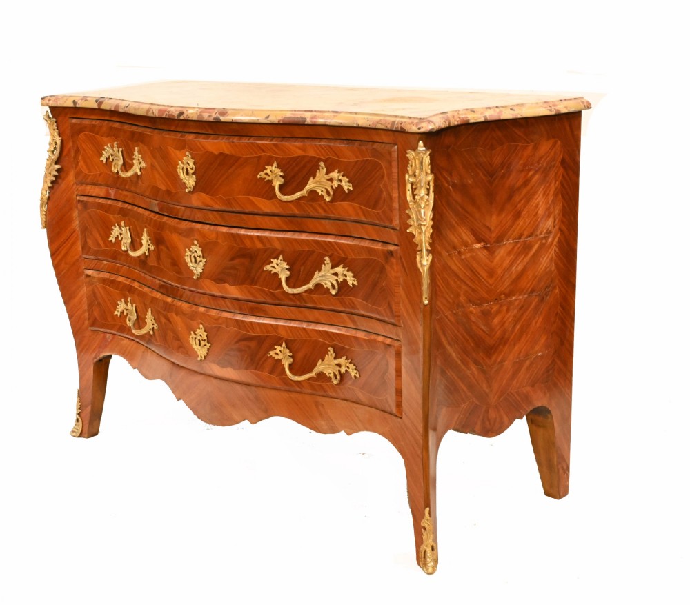 French Chest of Drawers - Antique Kingwood Bombe Commode View V