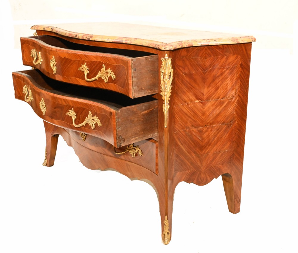 French Chest of Drawers - Antique Kingwood Bombe Commode View VI