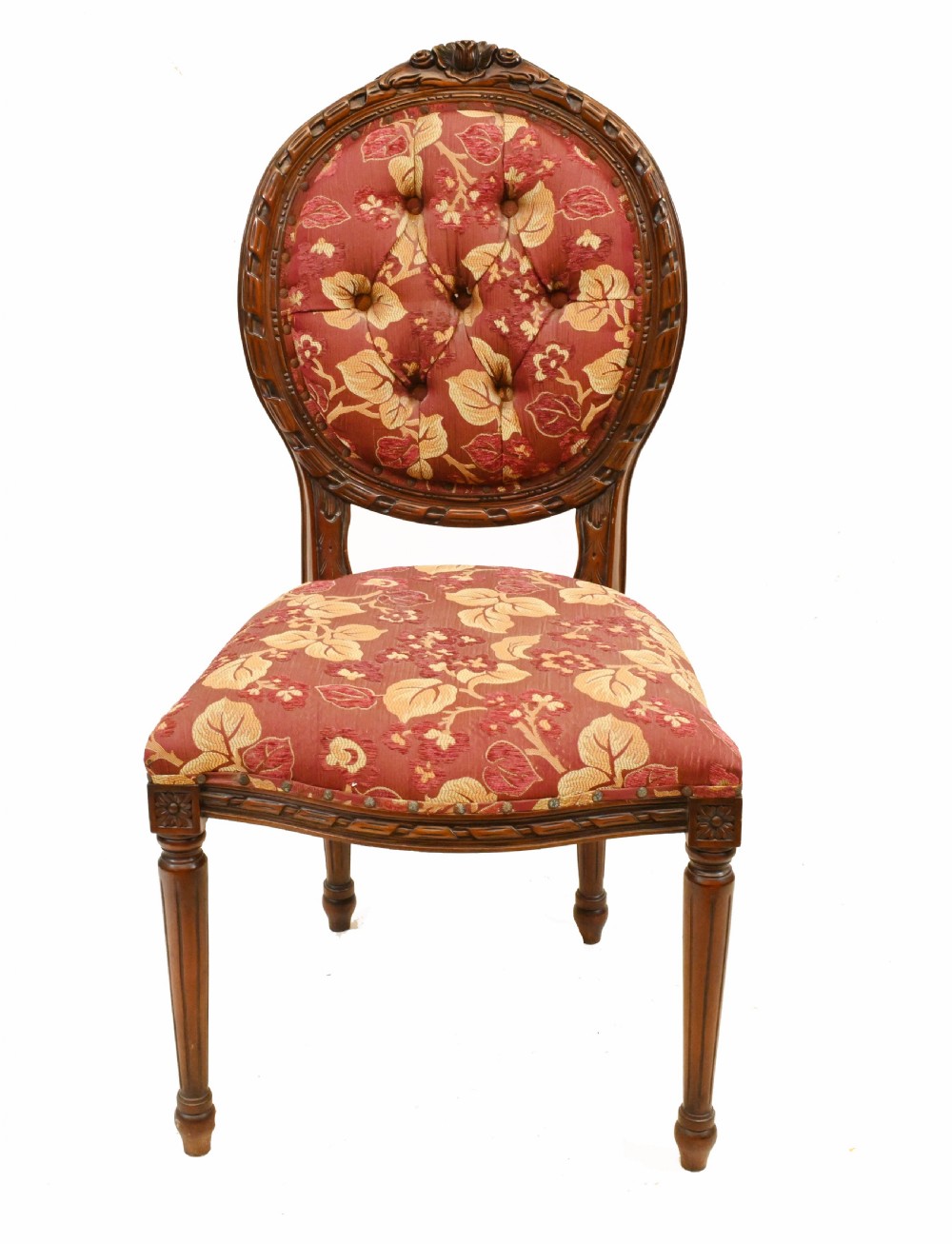 Set Victorian Dining Chairs Mahogany 1880 Upholstered View III