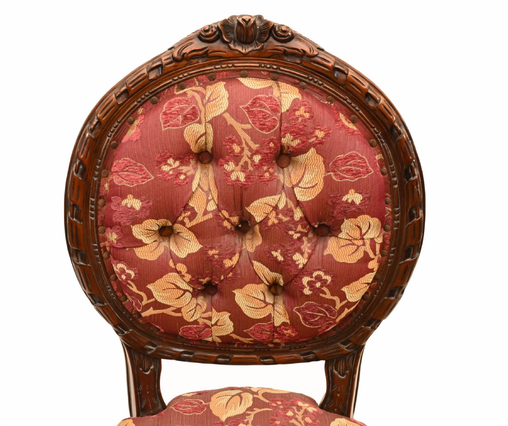 Set Victorian Dining Chairs Mahogany 1880 Upholstered View IV