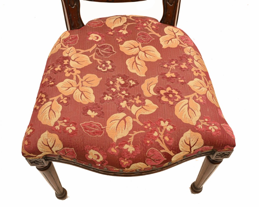 Set Victorian Dining Chairs Mahogany 1880 Upholstered View V