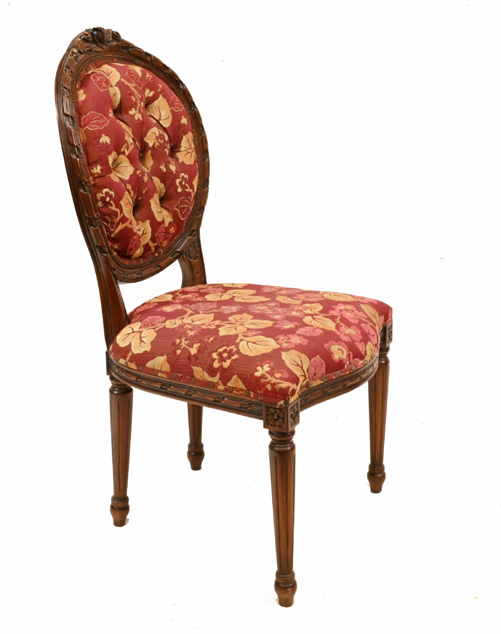 Set Victorian Dining Chairs Mahogany 1880 Upholstered View VI