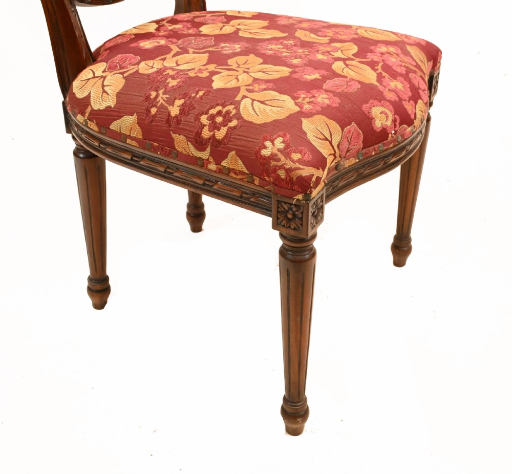 Set Victorian Dining Chairs Mahogany 1880 Upholstered View VII