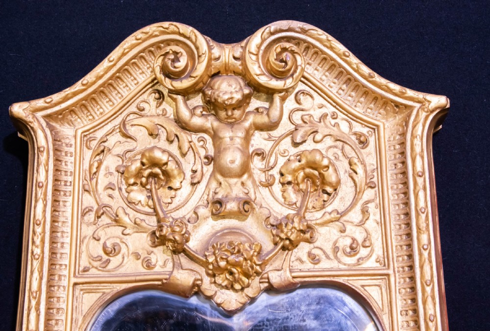 French Empire Pier Mirror - Antique Cherub Gilt Circa 1880 View III