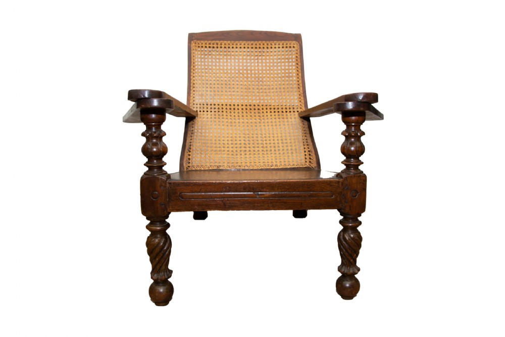 Colonial Planter Chair - Walnut and Weaved Back Armchair