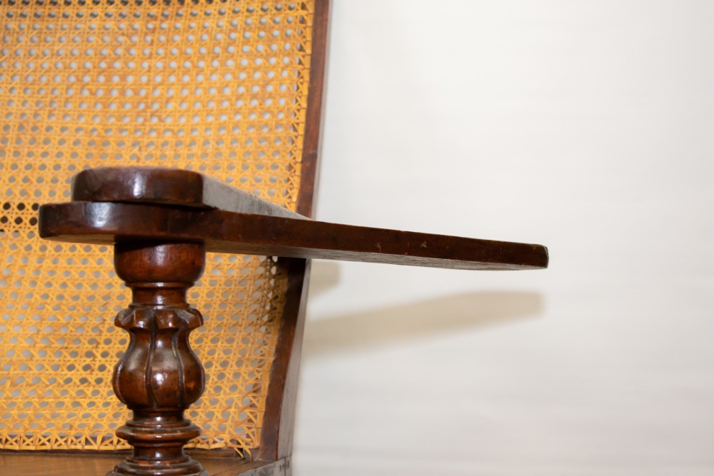 Colonial Planter Chair - Walnut and Weaved Back Armchair View V