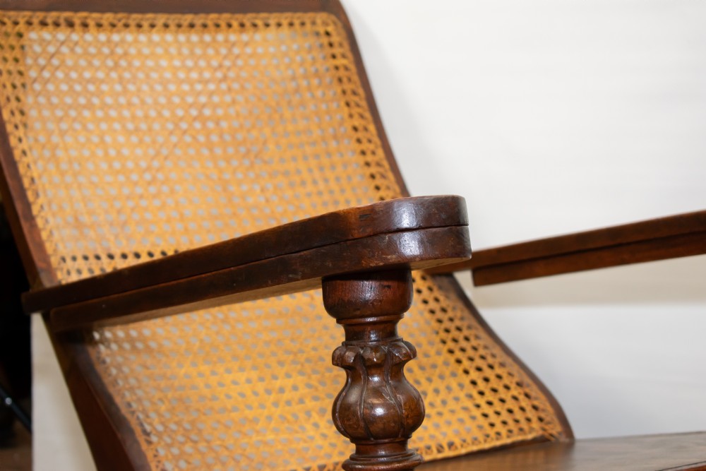 Colonial Planter Chair - Walnut and Weaved Back Armchair View VI