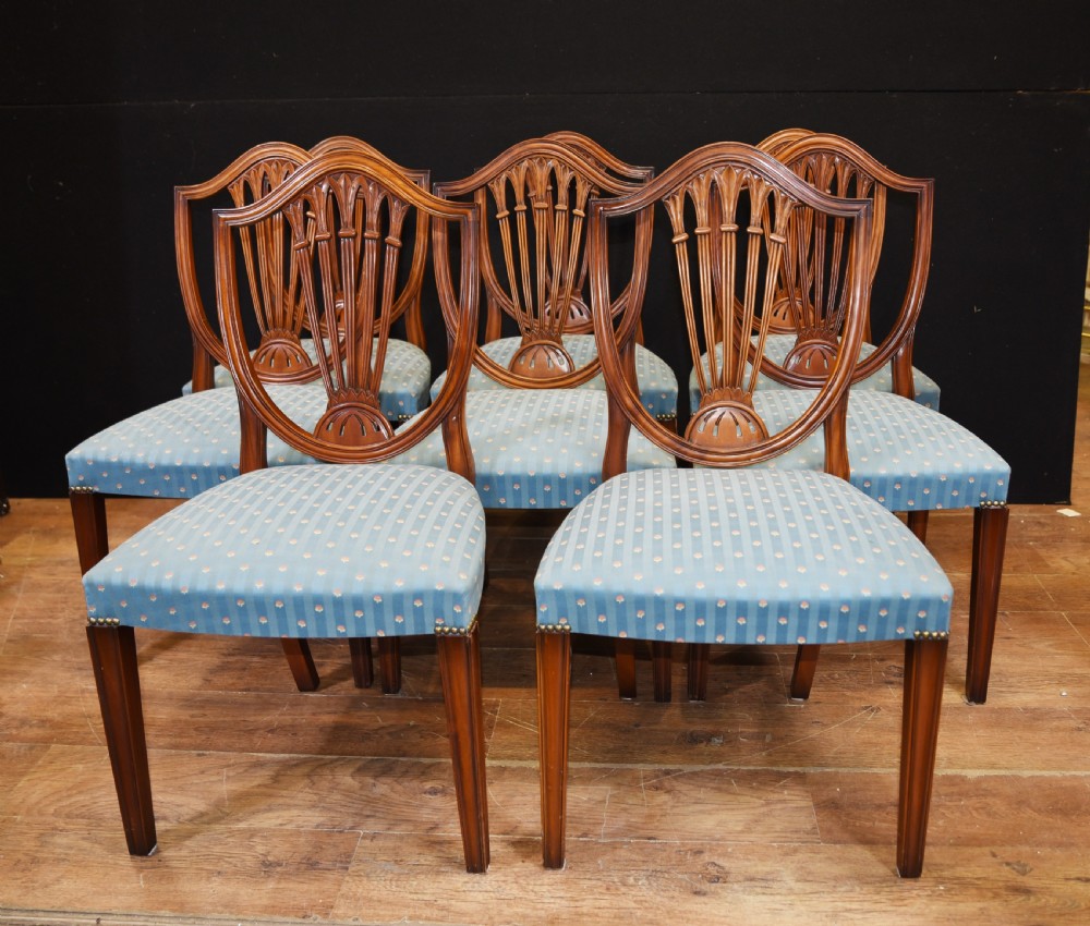 Set 8 Hepplewhite Dining Chairs Mahogany View II