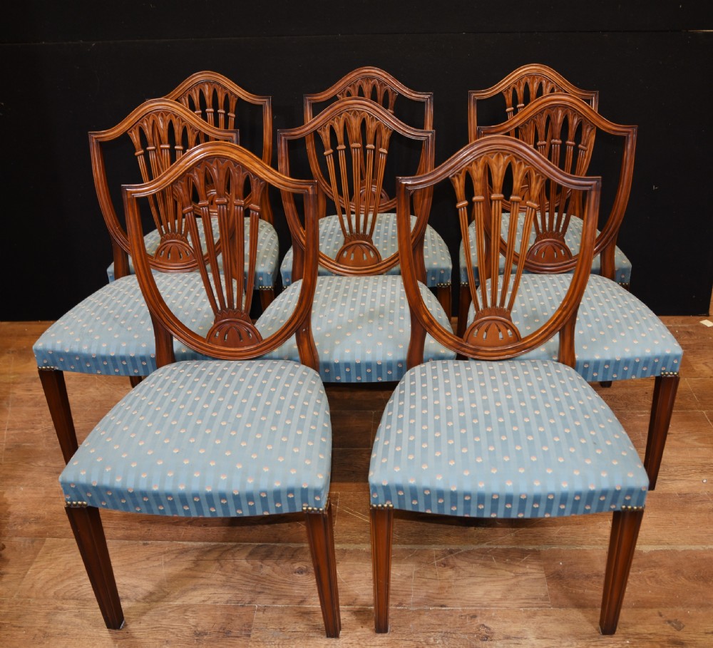 Set 8 Hepplewhite Dining Chairs Mahogany View III