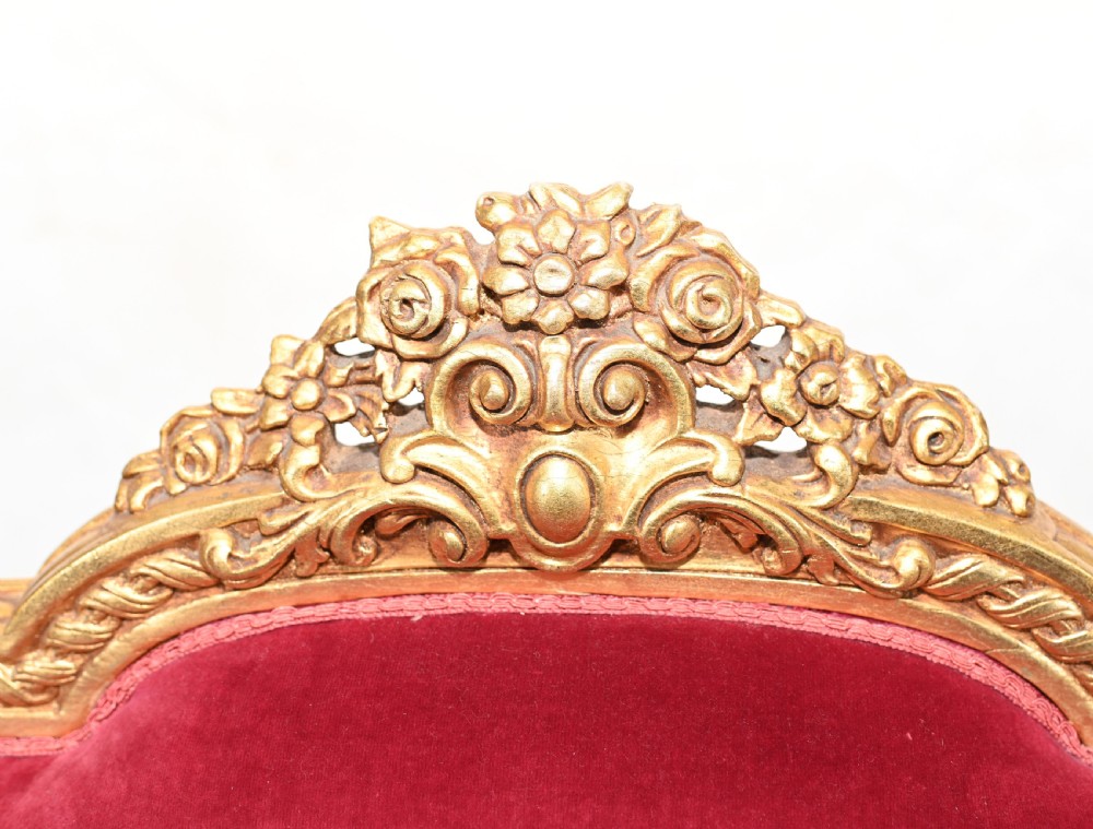 Pair Gilt French Arm Chairs Empire Fauteuils View X