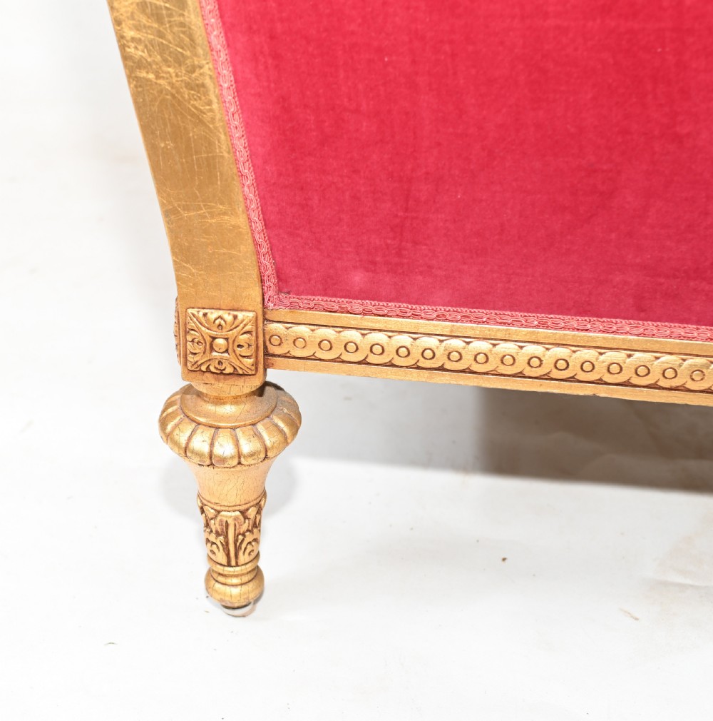 Pair Gilt French Arm Chairs Empire Fauteuils View XIV