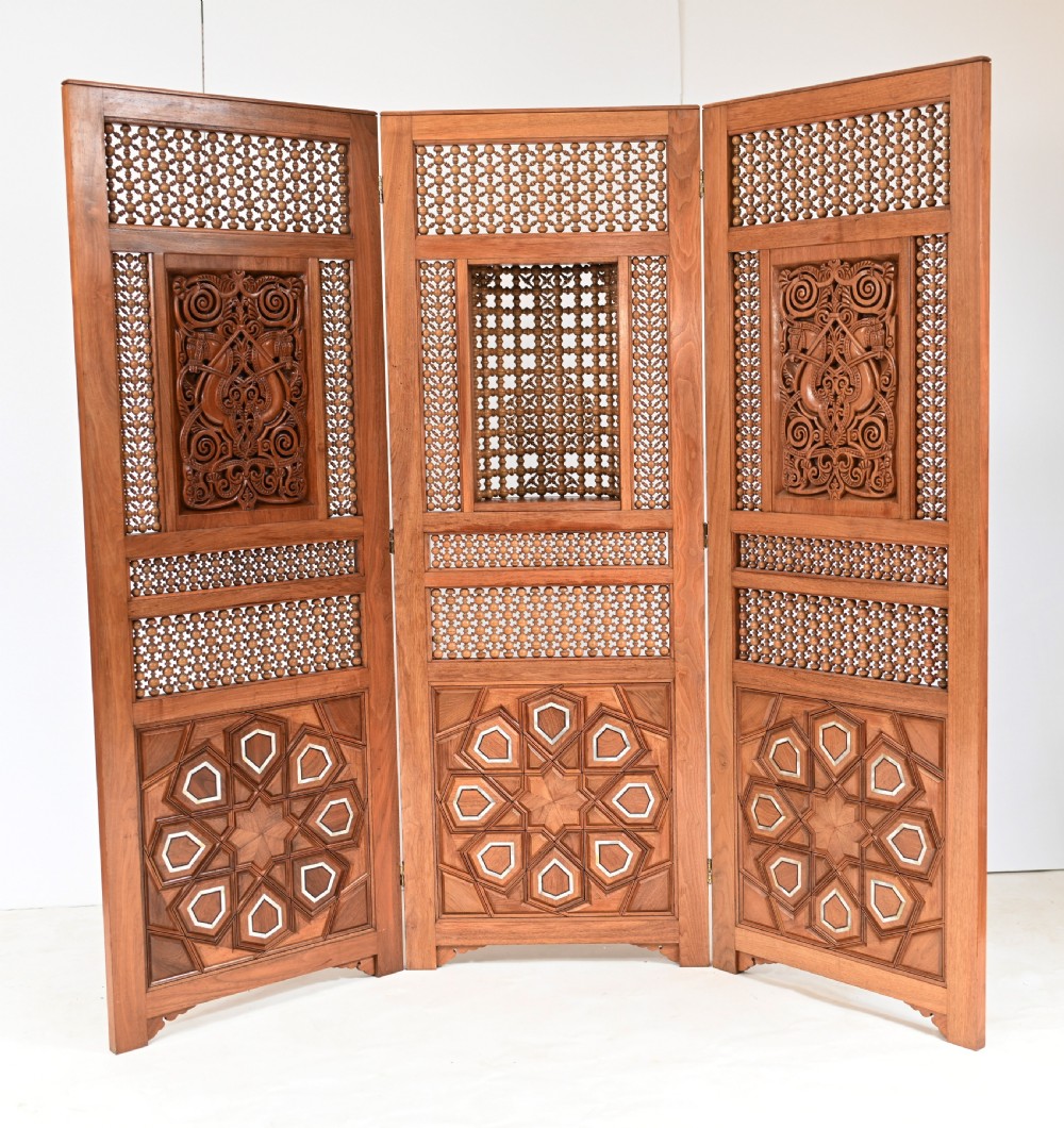 Damascan Inlay Screen Room Divider Arabic 1930s
