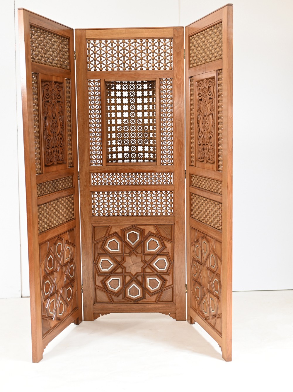 Damascan Inlay Screen Room Divider Arabic 1930s View XII