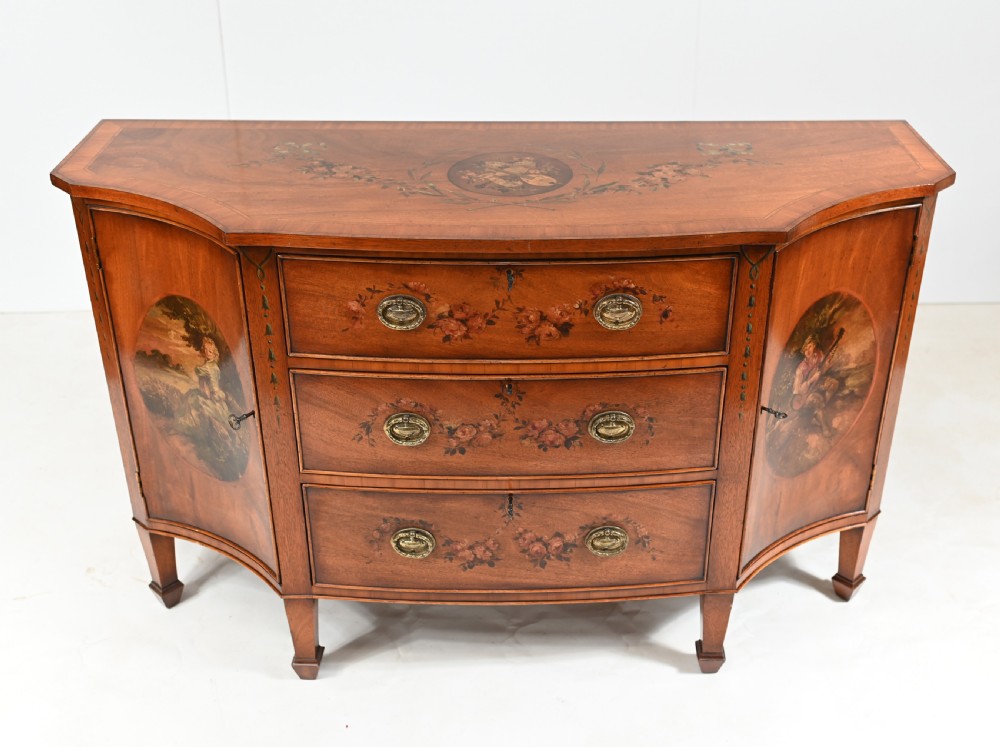 Edwardian Painted Sideboard Breakfront Server Walnut View II