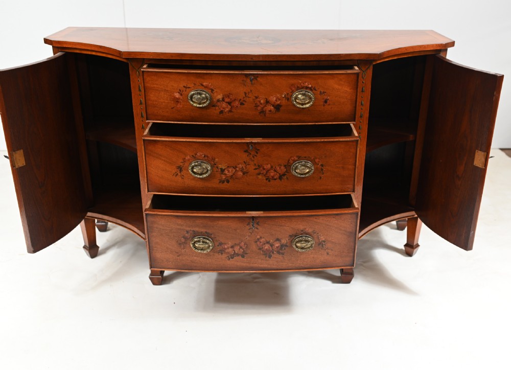 Edwardian Painted Sideboard Breakfront Server Walnut View XI