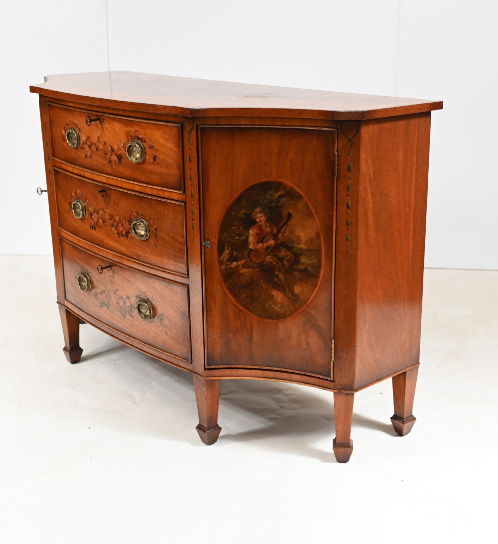 Edwardian Painted Sideboard Breakfront Server Walnut View XII
