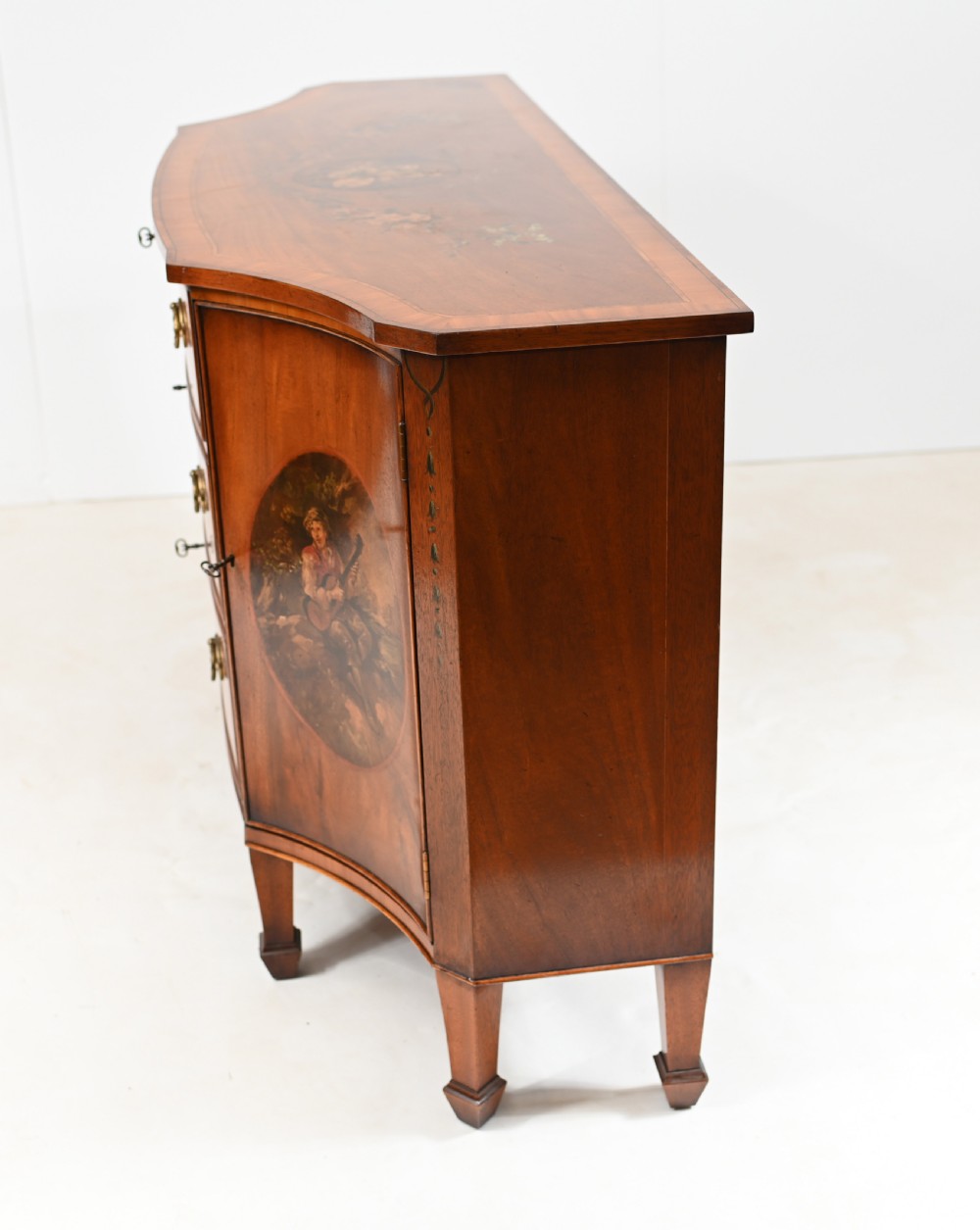 Edwardian Painted Sideboard Breakfront Server Walnut View XIII