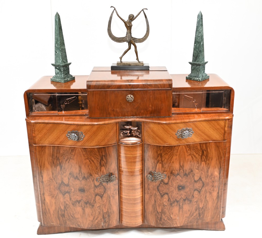 Art Deco Cocktail Cabinet Vintage 1930s Drinks Chest View III