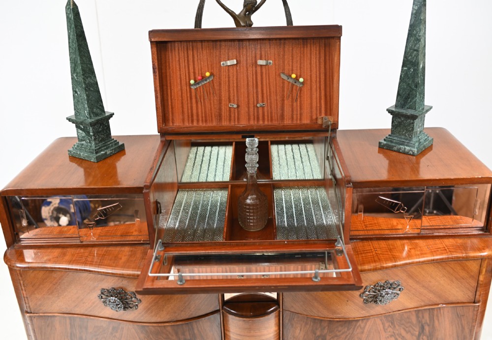 Art Deco Cocktail Cabinet Vintage 1930s Drinks Chest View VIII