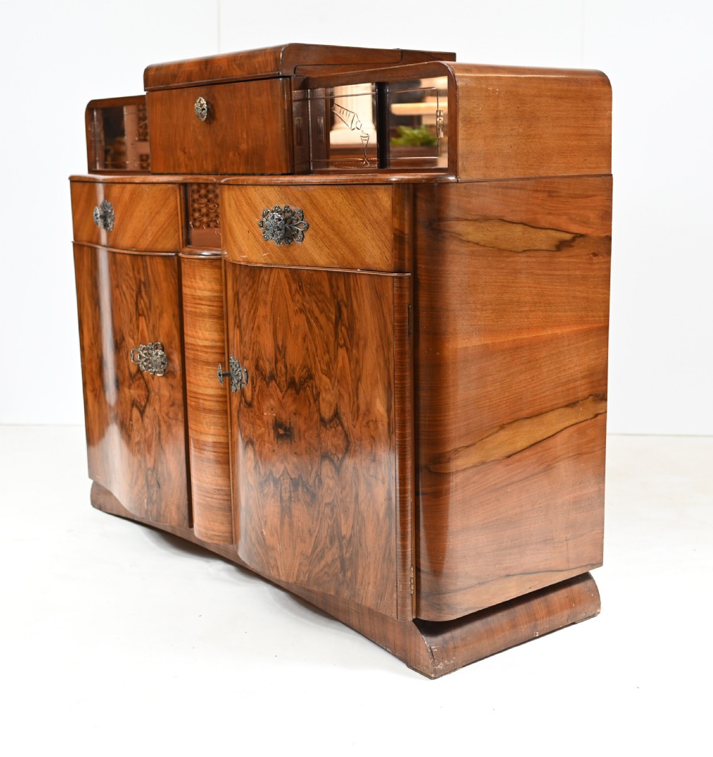 Art Deco Cocktail Cabinet Vintage 1930s Drinks Chest View X