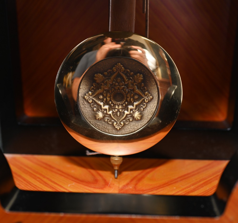 Tiffany Mantle Clock and Stand French Marquetry Inlay View IX