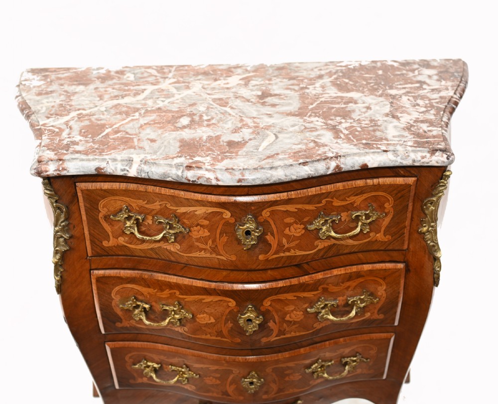 French Chest of Drawers Bombe Commode Marquetry 1880 View III