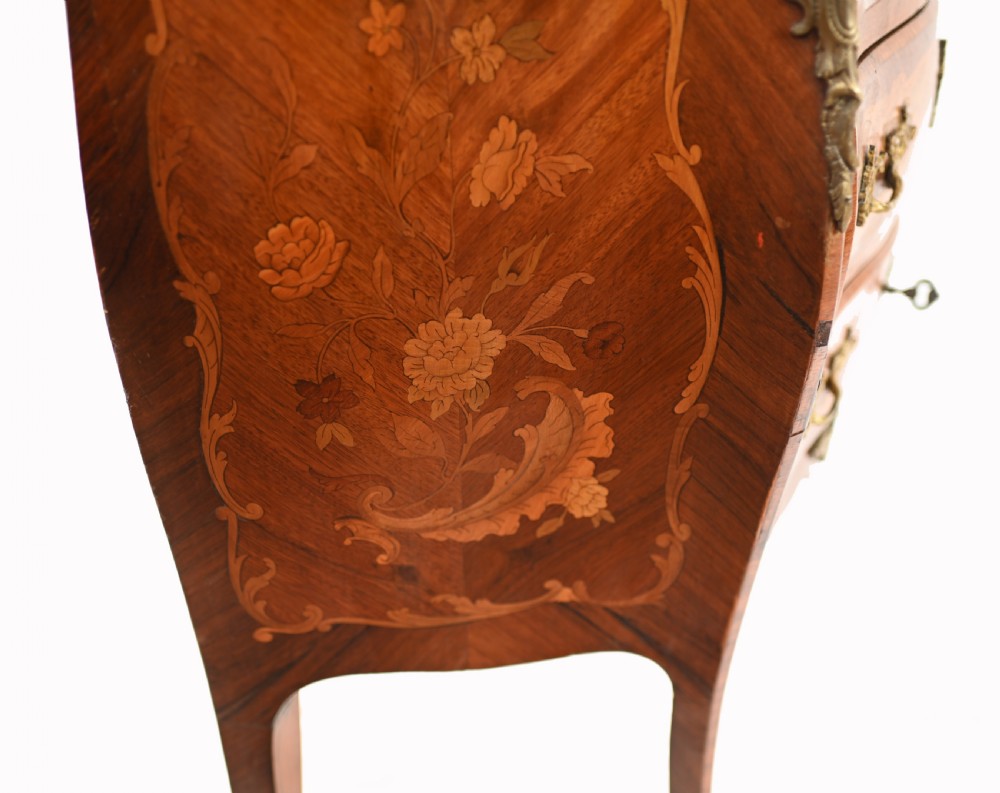 French Chest of Drawers Bombe Commode Marquetry 1880 View X