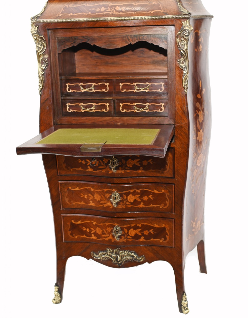 French Escritoire Desk Empire Antique Marquetry Inlay View VIII