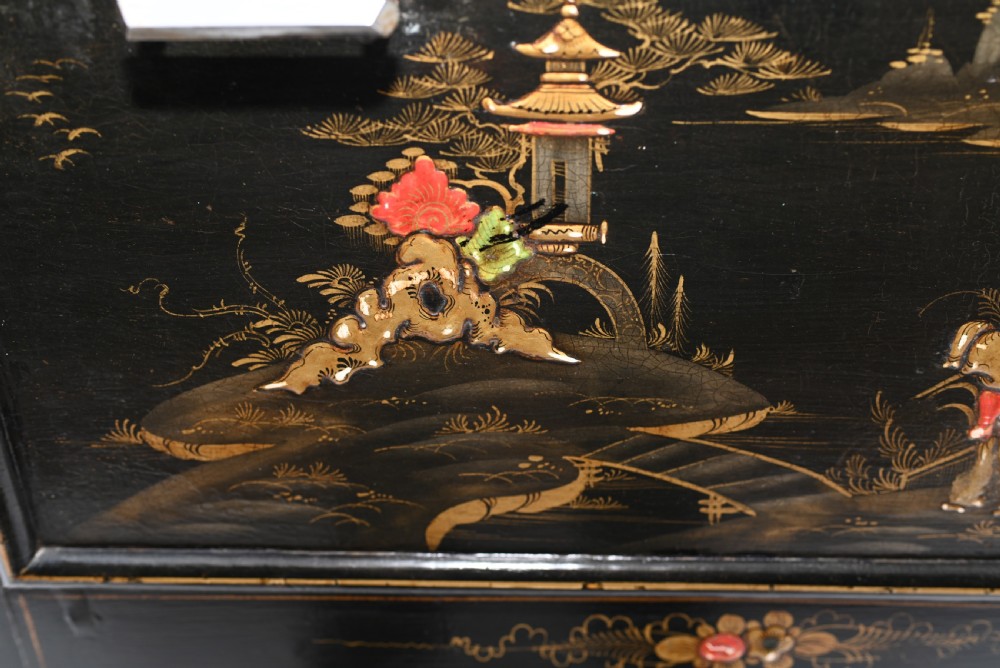 Chinese Chinoiserie Drinks Cabinet Lacquer Cocktail Chest 1920 View IV