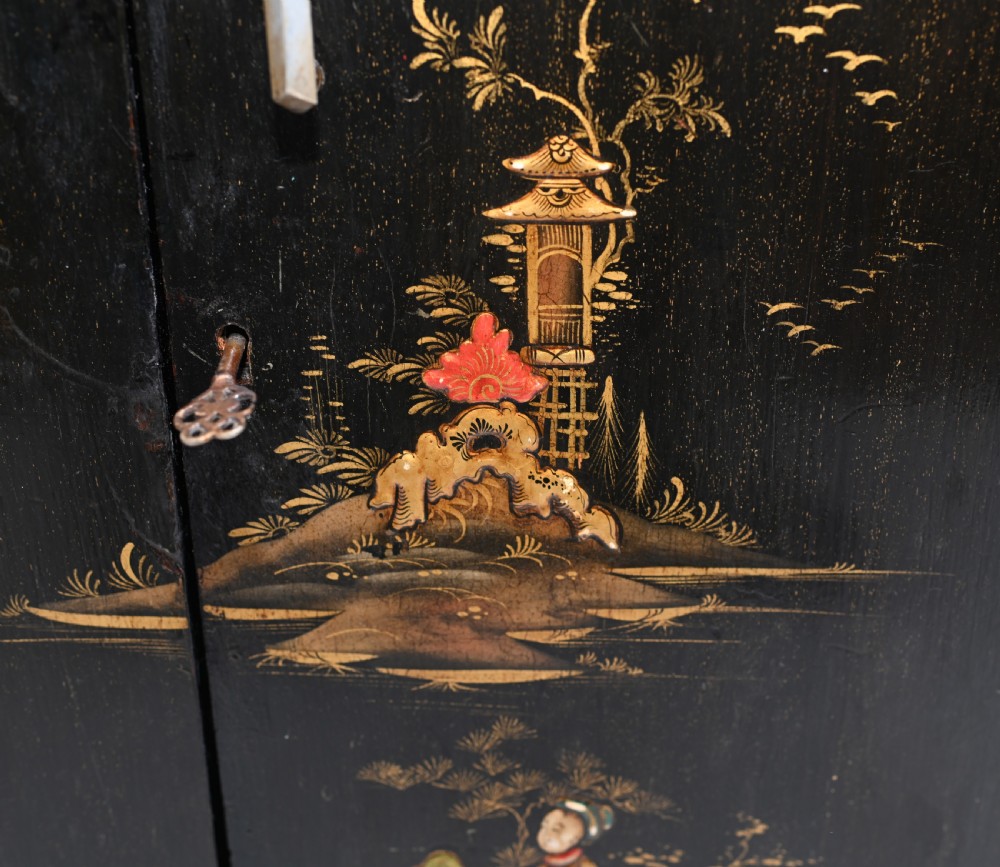 Chinese Chinoiserie Drinks Cabinet Lacquer Cocktail Chest 1920 View VIII