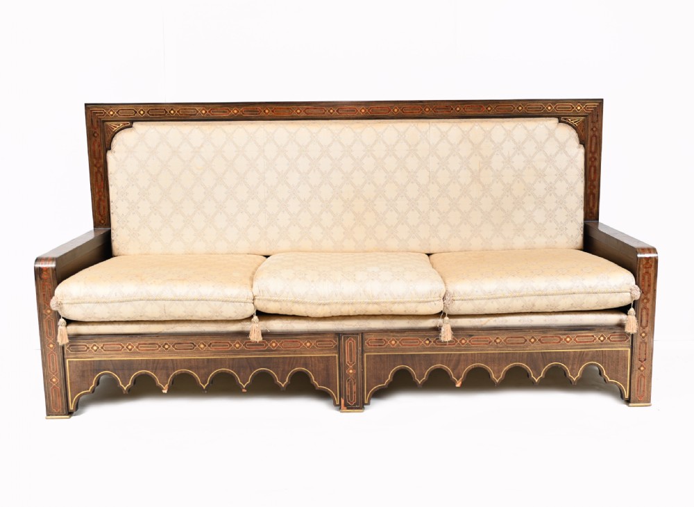 Islamic Settee and Arm Chair Suite Boulle Inlay Couch View II