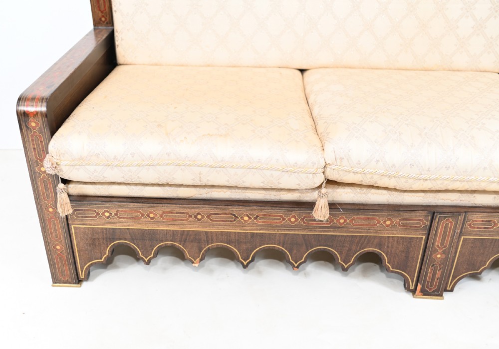 Islamic Settee and Arm Chair Suite Boulle Inlay Couch View III