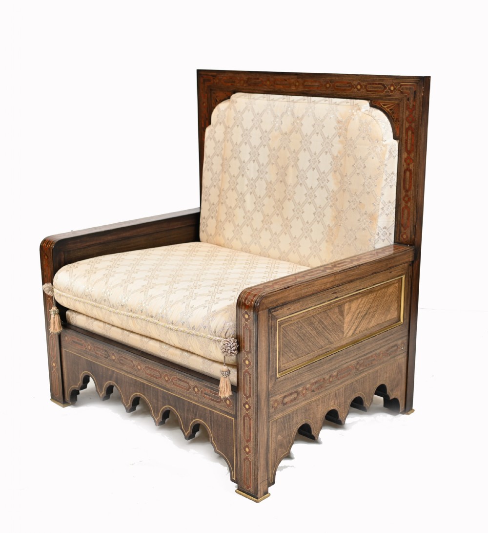 Islamic Settee and Arm Chair Suite Boulle Inlay Couch View VII
