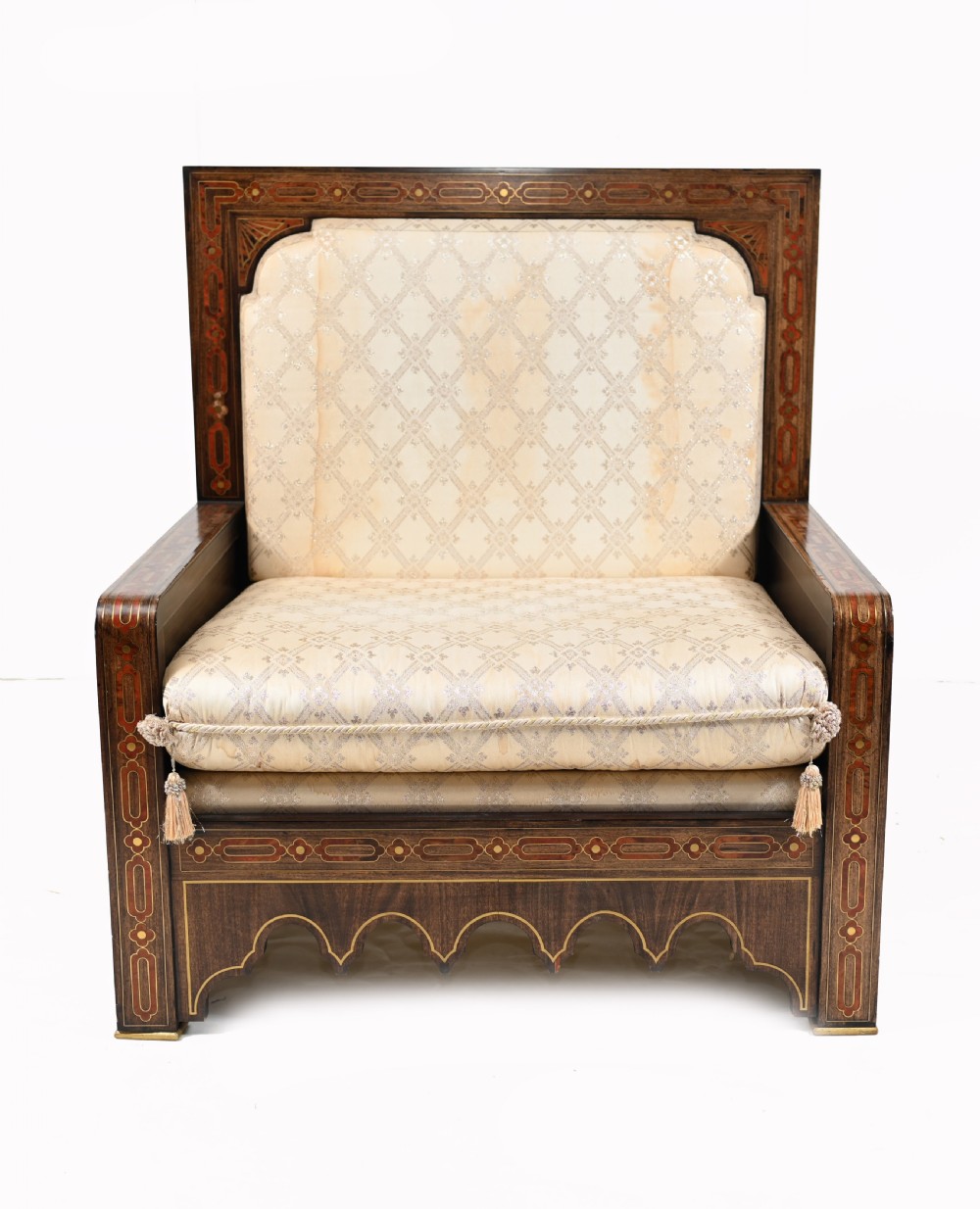 Islamic Settee and Arm Chair Suite Boulle Inlay Couch View VIII