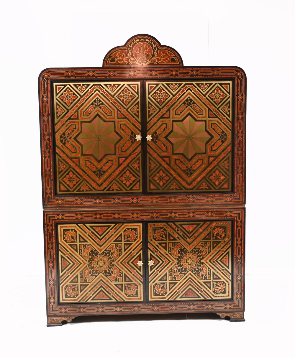 Boulle Cabinet Inlay Chest Islamic Closet 1930