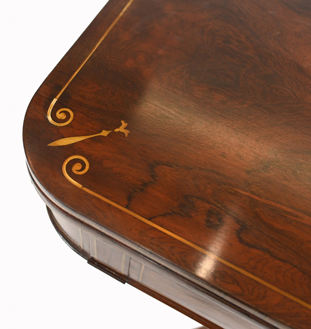 Regency Card Table Antique Mahogany Games 1820 View III