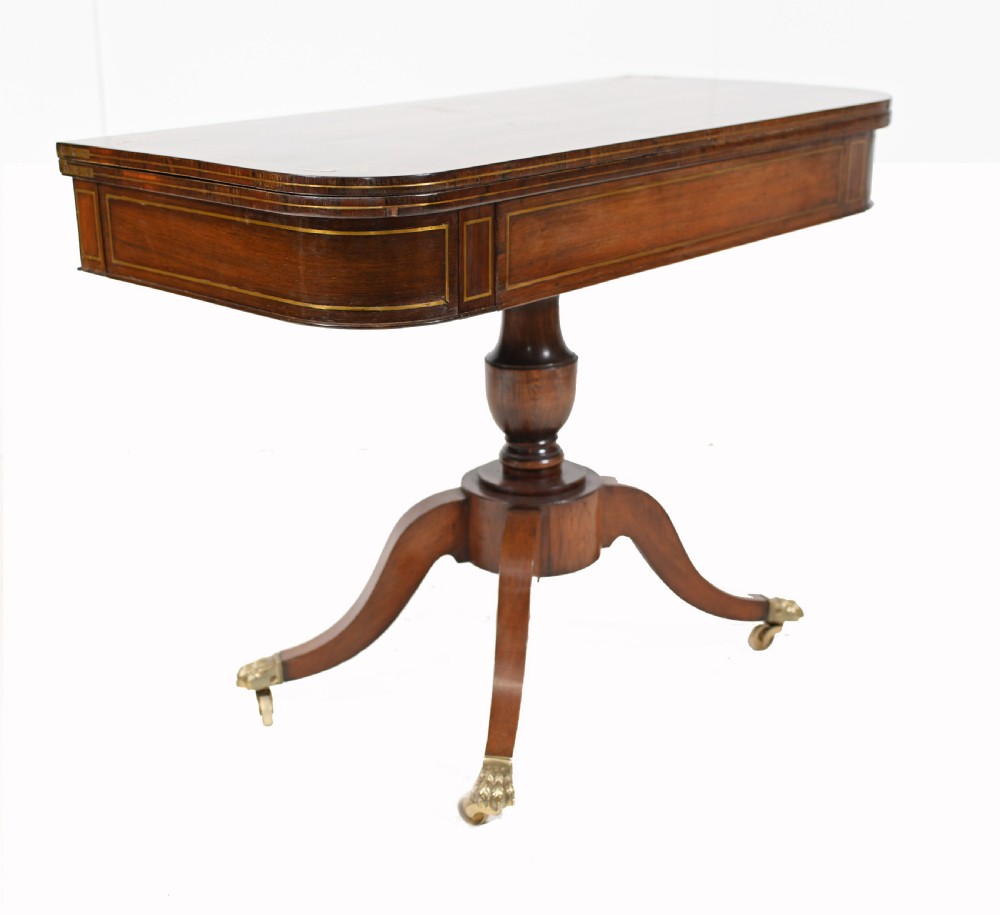 Regency Card Table Antique Mahogany Games 1820 View V