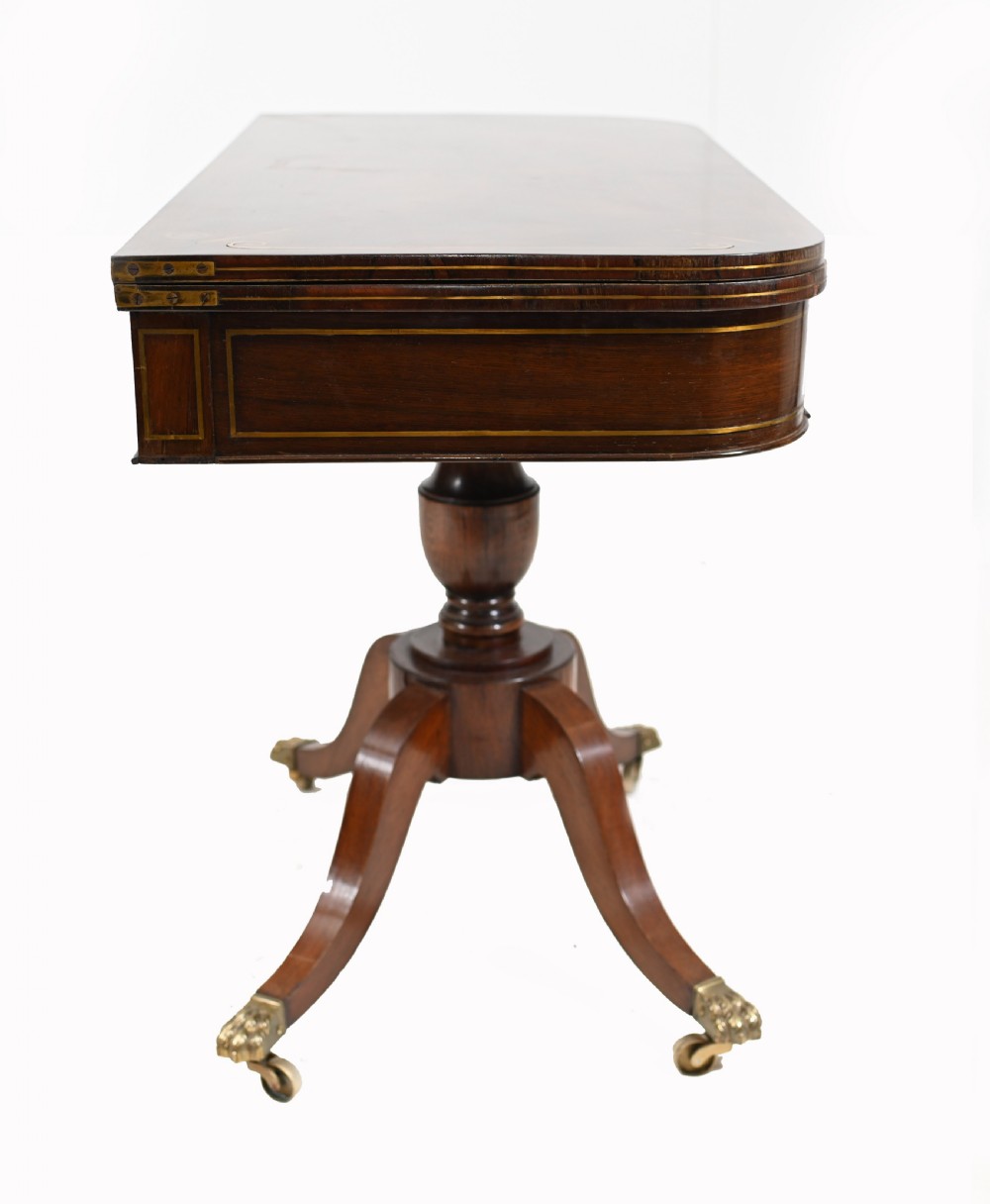 Regency Card Table Antique Mahogany Games 1820 View VI