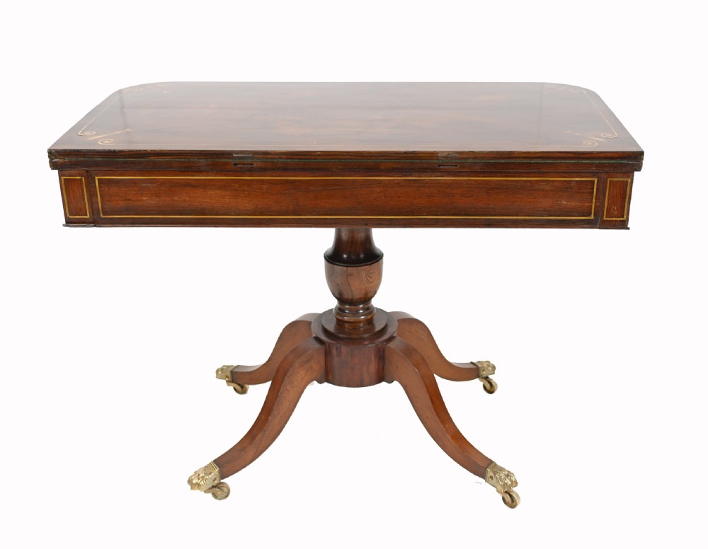 Regency Card Table Antique Mahogany Games 1820 View VII