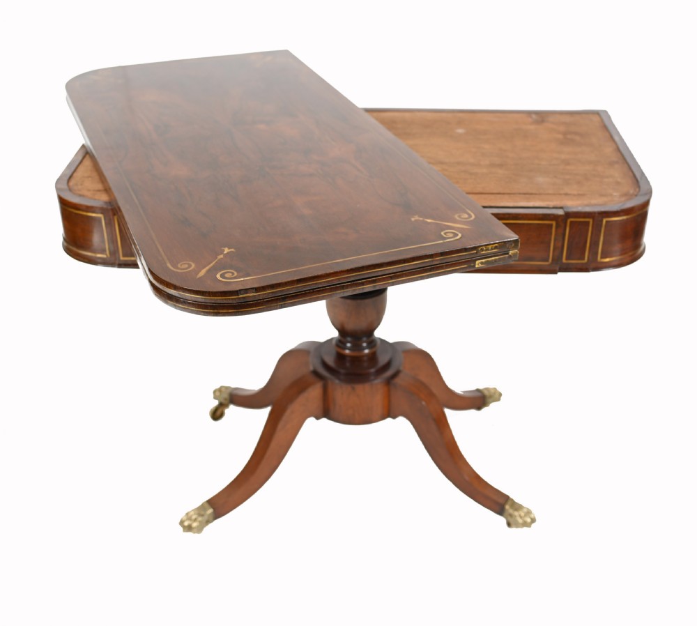 Regency Card Table Antique Mahogany Games 1820 View VIII